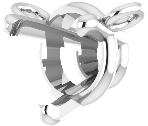 14K White 5 mm Round 3-Prong Necklace Center (2)