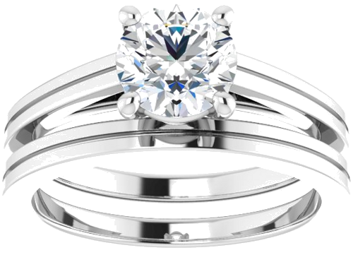 Sužadėtuvių Žiedas „Solitaire“ 14k white gold Round 6.5mm (8)