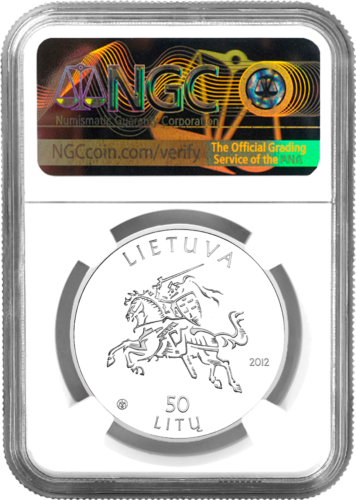 2012 Майронис Литва серебряная монета 50 литов PF 69 ULTRA CAMEO (3)