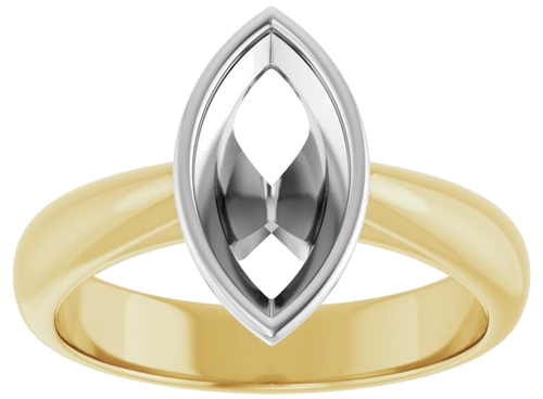 Sužadėtuvių Žiedas „Bezel-Set Solitaire“ 14k yellow/white gold Marquise 11mm x 5.5mm (3)