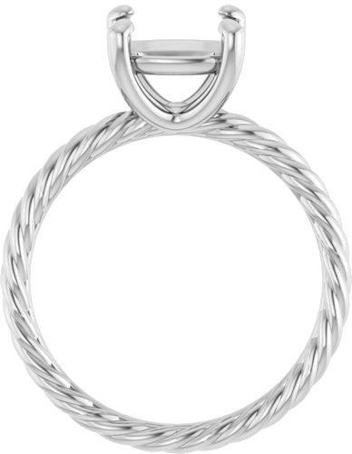 Sužadėtuvių Žiedas „Solitaire Rope“ 14k white gold Cushion 8mm (2)