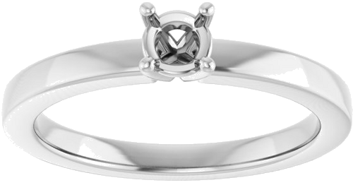 Sužadėtuvių Žiedas „Solitaire“ 417 Baltojo Aukso Round 4.1mm (3)