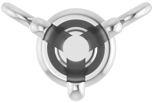 14K White 3.5 mm Round 3-Prong Necklace Center (1)