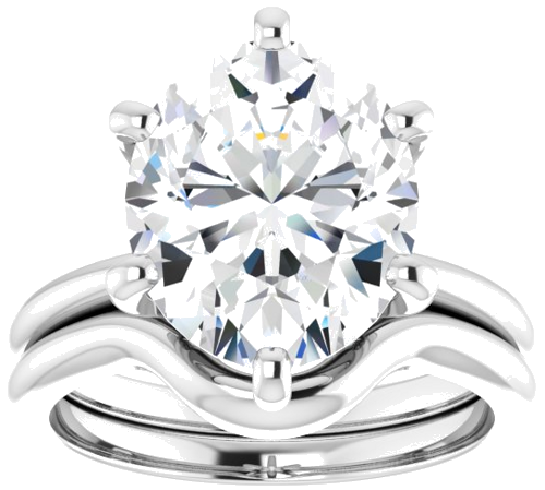 Sužadėtuvių Žiedas „Solitaire“ 585 Baltojo Aukso Oval 12mm x 10mm (8)