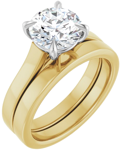 Sužadėtuvių Žiedas „Claw-Prong“ 14k yellow/white gold Round 8mm (6)