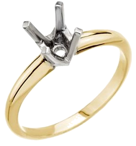 Sužadėtuvių Žiedas „Lightweight Solitaire“ 14k yellow/white gold Round 9.1mm x 9.7mm (1)