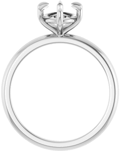 14K White 9x7 mm Oval Solitaire Engagement Ring Mounting (2)