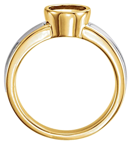 Sužadėtuvių Žiedas „Bezel-Set Solitaire“ 14k yellow/white gold Round 5.8mm (2)