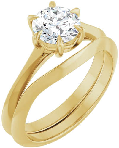 14K Yellow 6.5 mm Round Solitaire Engagement Ring Mounting (6)
