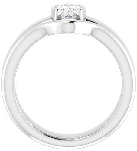 14K White 9 x 4.5 mm Marquise Half Bezel Solitaire Engagement Ring Mounting (7)