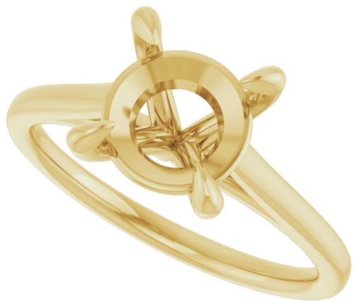 14K Yellow  8.2 mm Round Solitaire Engagement Ring Mounting (5)