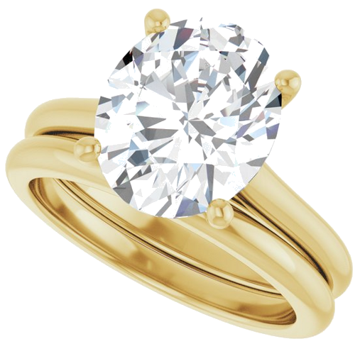 Sužadėtuvių Žiedas „Accented“ 10k yellow gold Oval 11mm x 9mm (10)