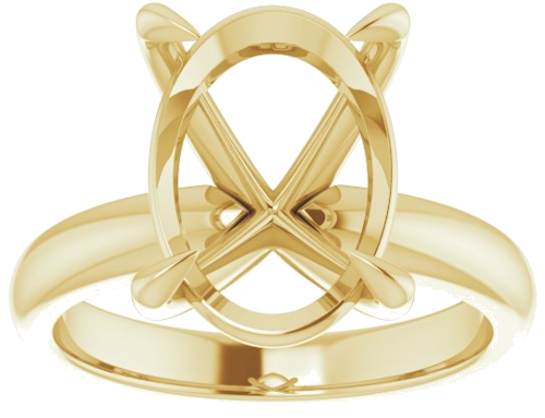 Sužadėtuvių Žiedas „Solitaire“ 585 Geltonojo Aukso Oval 14mm x 10mm (3)