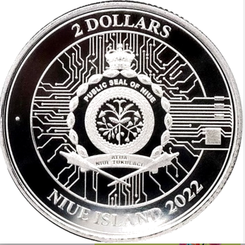 1 унция Bitcoin 2022 Сребърна монета на Нова Зеландия (2)