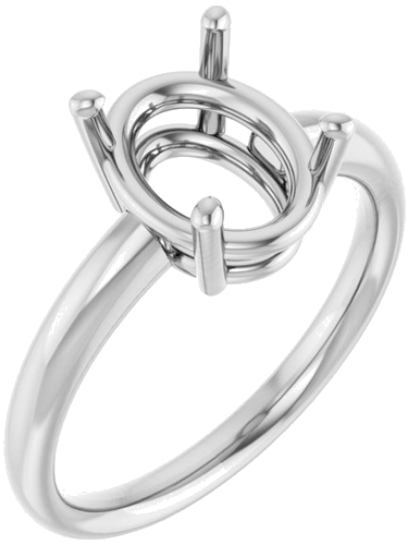 Sužadėtuvių Žiedas „Solitaire“ 585 Baltojo Aukso Oval 10mm x 8mm (1)