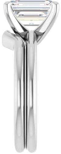 14K X1 White  9x7 mm Emerald Solitaire Engagement Ring Mounting (9)