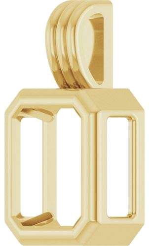 Pakabukas „Back-Set Solitaire“ 14k yellow gold Emerald 9mm x 7mm (2)