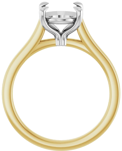 Sužadėtuvių Žiedas „Claw-Prong“ 14k yellow/white gold Oval 10mm x 8mm (2)