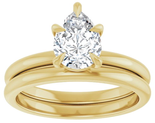 Sužadėtuvių Žiedas „Claw-Prong“ 10k yellow gold Pear 8mm x 6mm (8)