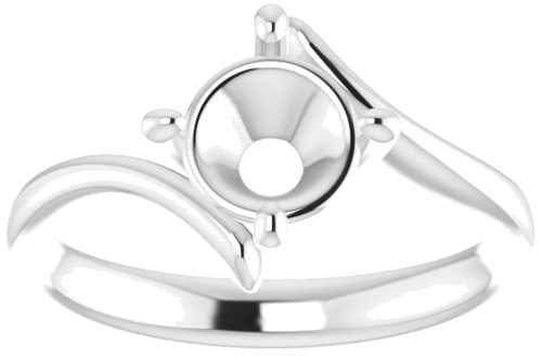 Sužadėtuvių Žiedas „Solitaire Bypass“ 14k white gold Round 7mm (3)
