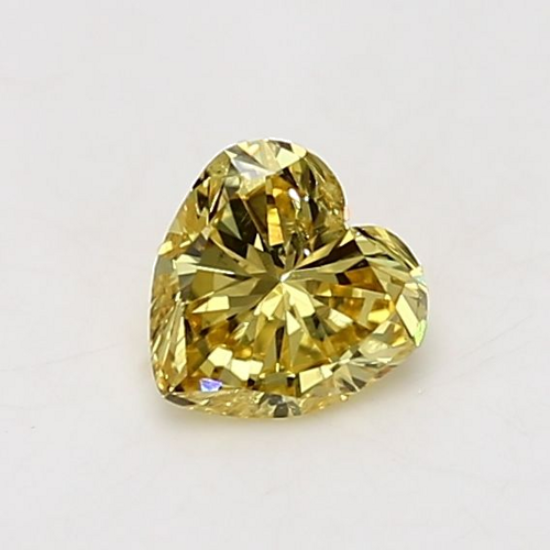 0.62 carat Fancy Vivid Yellow-SI2 Natūralus Heart Deimantas (1)