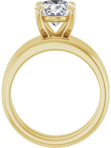 Sužadėtuvių Žiedas „Solitaire“ 585 Geltonojo Aukso Oval 10mm x 8mm (7)