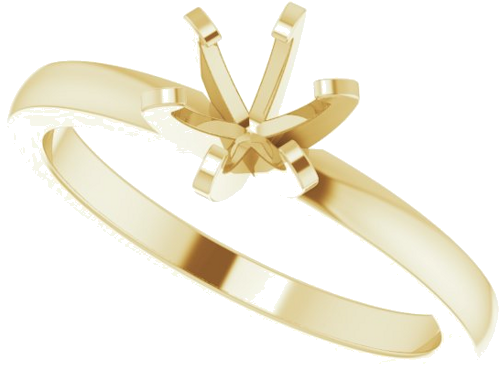 14K Yellow 5.4-5.7 mm Round Solitaire Engagement Ring Mounting (5)