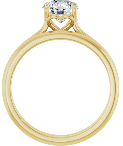 14K Yellow  6.5 mm Round Solitaire Engagement Ring Mounting (7)