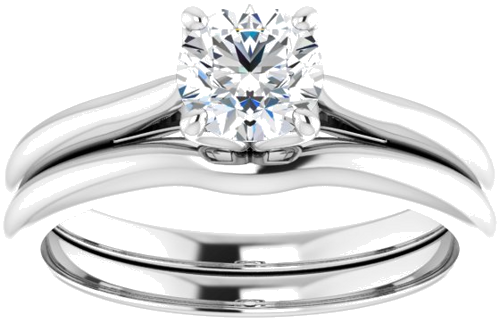 14K White  5.5 mm Round Solitaire Engagement Ring Mounting (8)