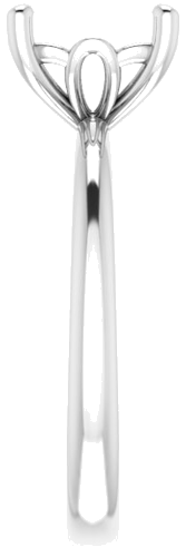 14K White 8 mm Cushion Solitaire Engagement Ring Mounting (4)