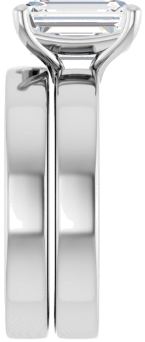 Sužadėtuvių Žiedas „Solitaire“ 10k white gold Emerald 9mm x 7mm (9)