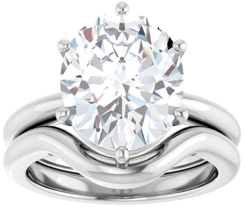 Sužadėtuvių Žiedas 14k white gold Oval 12mm x 10mm (8)
