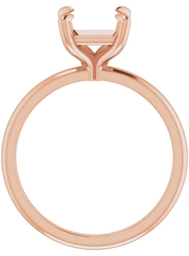 14K Rose  6.5x6.5 mm Square Solitaire Engagement Ring Mounting (2)