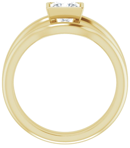 Sužadėtuvių Žiedas „Bezel-Set Solitaire“ 14k yellow gold Square 5mm (7)