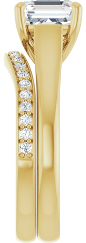 Sužadėtuvių Žiedas „Solitaire“ 18k yellow gold Asscher 7mm (9)