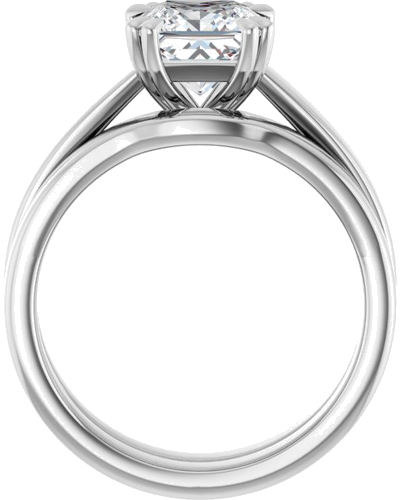 Sužadėtuvių Žiedas „Double Claw-Prong Solitaire“ 14k white gold Square 6.5mm (7)
