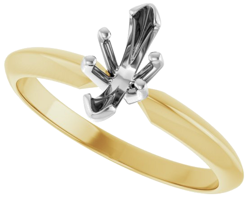 Sužadėtuvių Žiedas „V-End Light Solitaire“ 585 Baltojo Ir Geltonojo Aukso Marquise 8mm x 3.5mm (5)