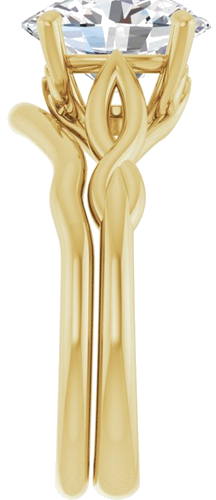 Sužadėtuvių Žiedas „Solitaire Sculptural“ 14k yellow gold Oval 10mm x 8mm (9)