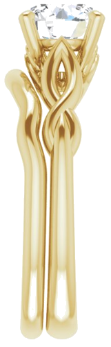 Sužadėtuvių Žiedas „Solitaire Sculptural“ 14k yellow gold Round 7mm (9)