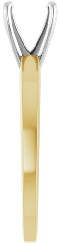 14K Yellow   White 6-6.6 mm Round 4-Prong Solitaire Ring Mounting (4)