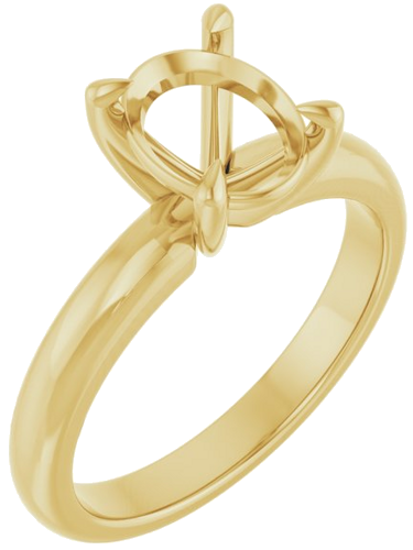 Sužadėtuvių Žiedas „Solitaire“ 585 Geltonojo Aukso Oval 9mm x 7mm (1)