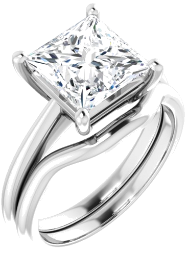Sužadėtuvių Žiedas „Solitaire“ 950 Platinos Square 8mm (6)