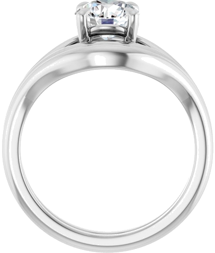 Sužadėtuvių Žiedas „Claw-Prong Solitaire“ 14k white gold Round 6.5mm (7)