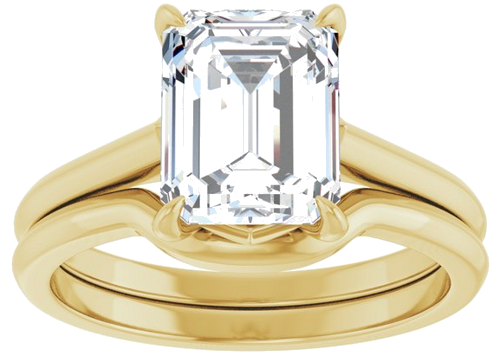 Sužadėtuvių Žiedas „Solitaire“ 585 Geltonojo Aukso Emerald 9mm x 7mm (8)