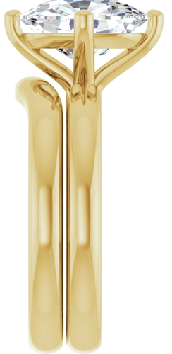 Sužadėtuvių Žiedas 14k yellow gold Elongated Cushion 10mm x 8mm (9)