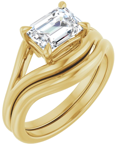 Sužadėtuvių Žiedas „Claw-Prong Solitaire“ 14k yellow gold Emerald 7.5mm x 5.5mm (6)