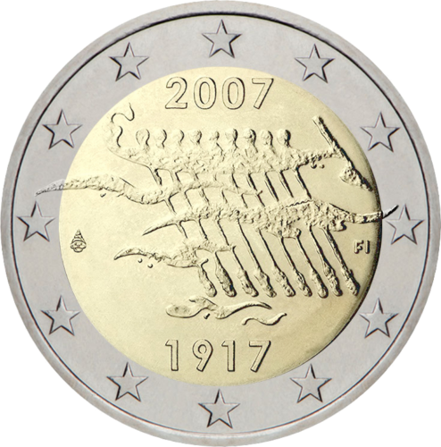 2007 Somijas neatkarības 2 eiro monēta (1)