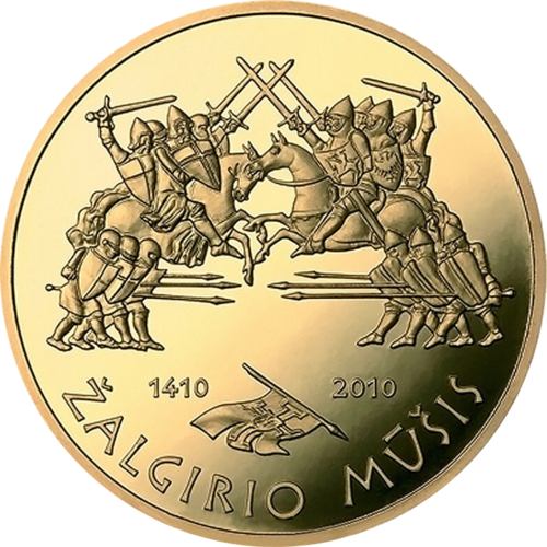 2010 Битва при Жальгирисе Литва 500 литов золотая монета (1)