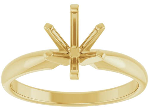 14K Yellow 8 x 6 mm Oval Solitaire Engagement Ring Mounting (3)