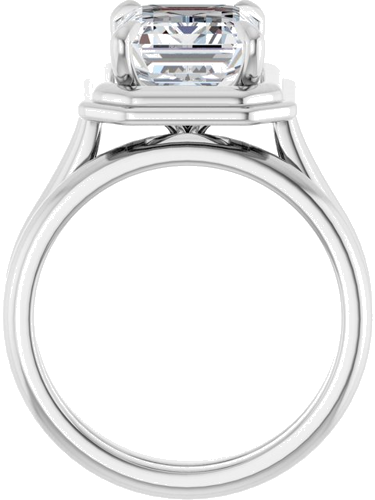 Sužadėtuvių Žiedas „Claw-Prong Solitaire“ 14k white gold Emerald 10mm x 8mm (7)